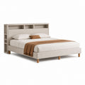 Polsterbett Beige mit Stauraumkopfteil aus Polyester 160 x 200 cm
