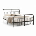 Metallbett Bettgestell Schwarz Stahl rechteckig 140 x 200 cm