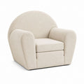 Sessel Creme mit Bouclé-Polyesterbezug Rundform 92 x 88 x 82 cm