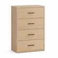 Küchen-Schubladenschrank mit 4 Schubladen Eiche hell Spanplatte rechteckig 80 x 40 x 120 cm