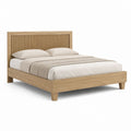Doppelbett Bettgestell Eiche hell MDF mit Eichenfurnier rechteckig 160 x 200 cm