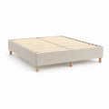 Bettgestell mit Lattenrost Beige aus Polyester rechteckig 160 x 200 cm