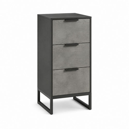 Küchen-Sideboard mit 3 Schubladen Grau Schwarz Spanplatte Stahl 40 x 35 x 80 cm