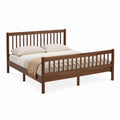 Doppelbett Bettgestell dunkelbraun Massivholz rechteckig 160 x 200 cm