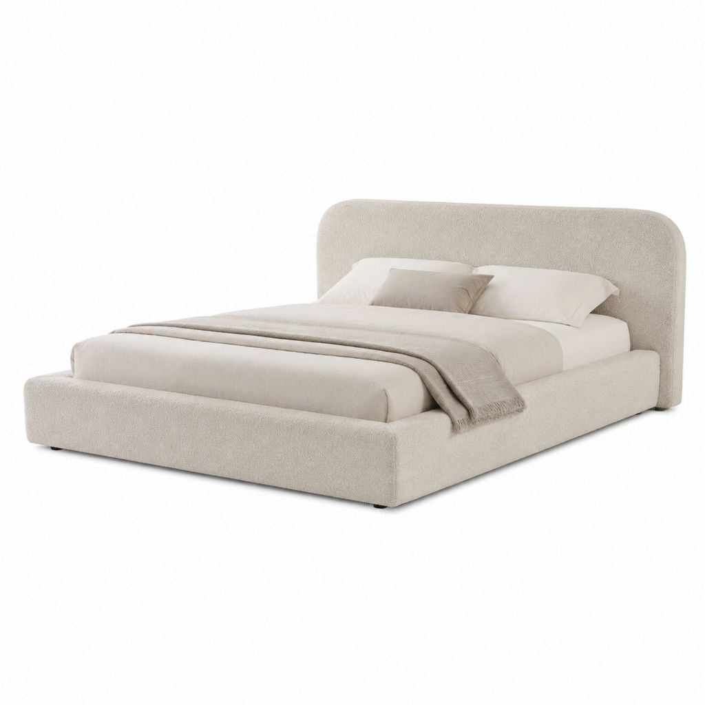 Stauraumbett Polsterbett Beige Polyester Rechteckig Liegefläche 180 x 200 cm