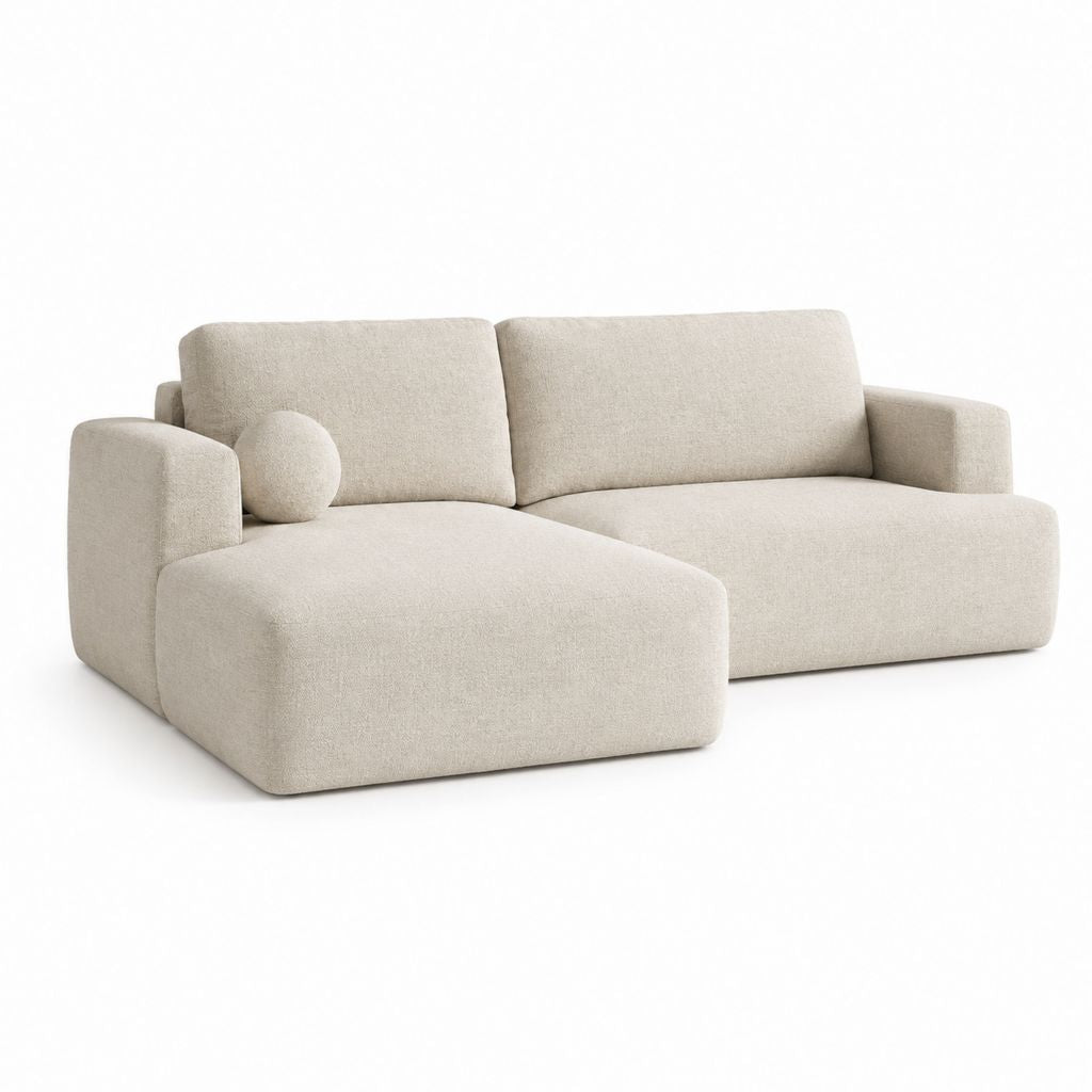 Ecksofa mit Chaiselongue Beige Polyester 270 x 170 x 75 cm