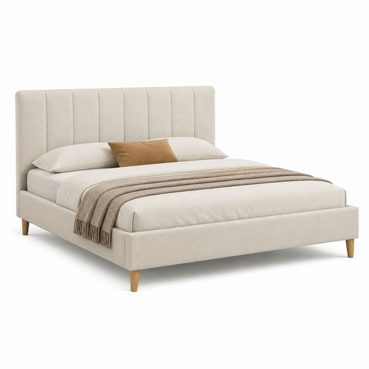 Polsterbett Doppelbett Beige Polyester Rechteckig 160 x 200 cm