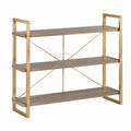 Standregal mit 3 Ablagen Braun Gold Stahl MDF 80 x 20 x 70 cm