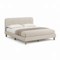 Polsterbett Bettgestell Beige mit Polyesterbezug 160 x 200 cm